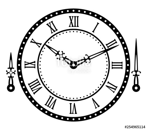 500x444 Vintage Watch Dial With Arrows Vector Illustration Stock Image