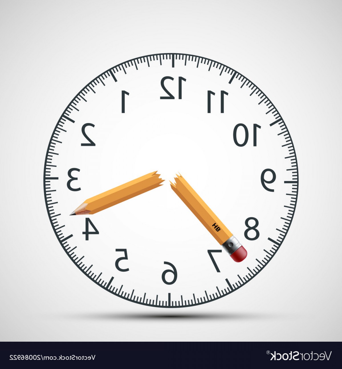 1200x1296 Watch Dial With A Broken Pencil Nervous Tension Vector Createmepink