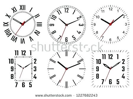 450x335 Clock Dials Set Vector Illustration Hour Minute And Second Hands