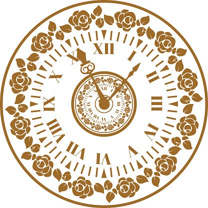 416x416 Watch Face Antique Clock Vector Illustration Stock Vectors