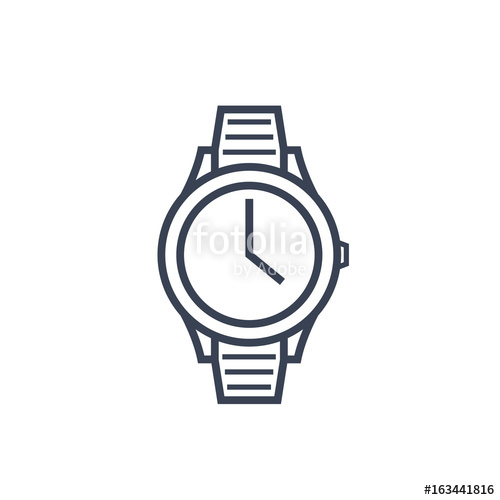 Watch Line Icon On White Stock Image And Royalty Free Vector 500x500 Watch Line Icon On White Stock Image And Royalty Free Vector