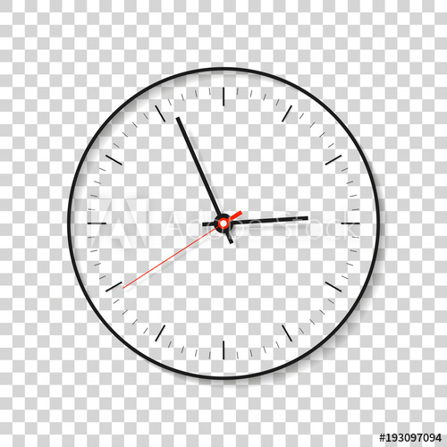 Simple Clock, Minimalistic Timer On Transparent Background 500x500 Simple Clock, Minimalistic Timer On Transparent Background