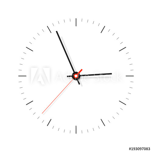 Simple Clock, Minimalistic Timer On White Background Business 500x500 Simple Clock, Minimalistic Timer On White Background Business