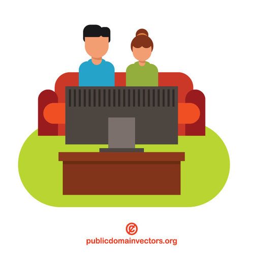 500x500 Family Watching Tv