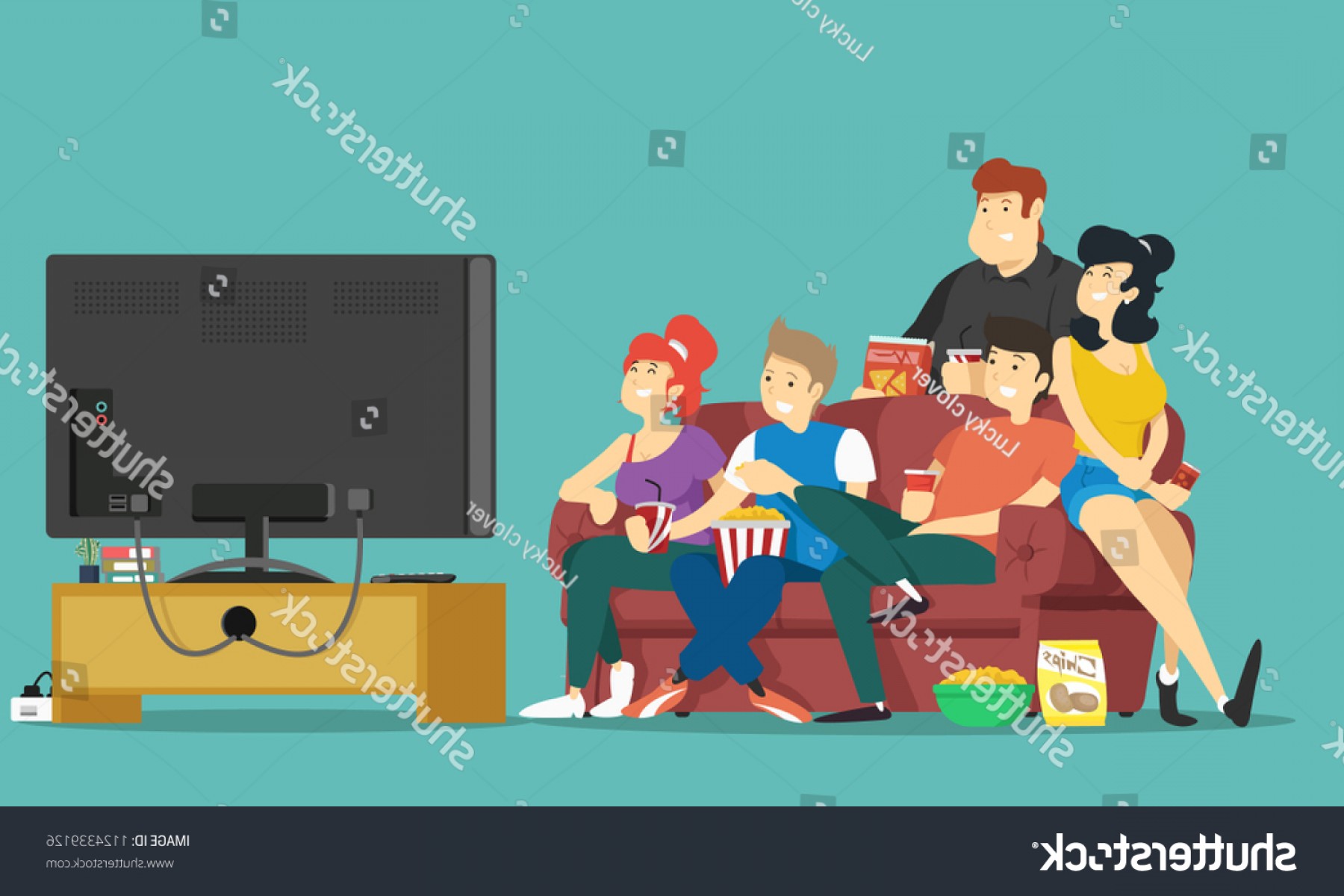 1800x1200 Friends On Sofa Watching Tv Vector Hoodamathrun
