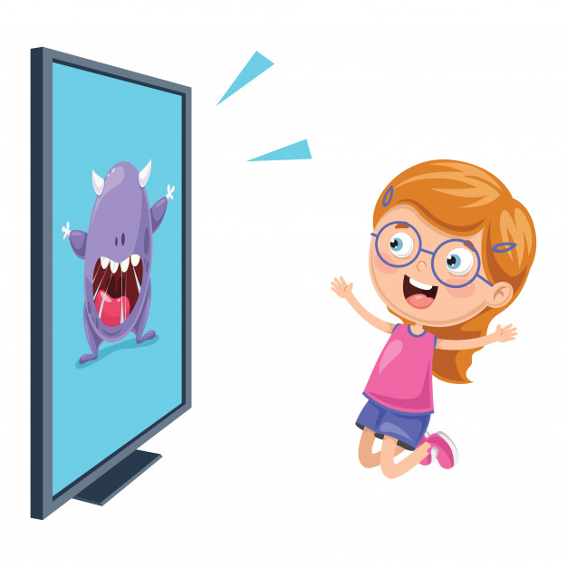 626x626 Illustration Of Kid Watching Tv Vector Premium Download