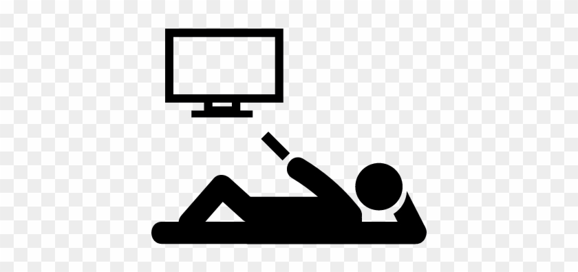 840x395 Man Lying And Watching Tv Vector