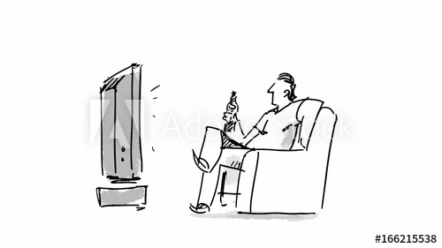 500x281 Man Watching Tv Vector For Cartoon, Or Storyboard Project
