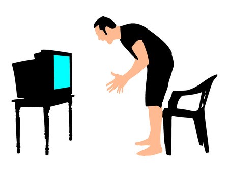 450x338 Nervous And Angry Man Watching Tv, Vector Royalty Free Vector