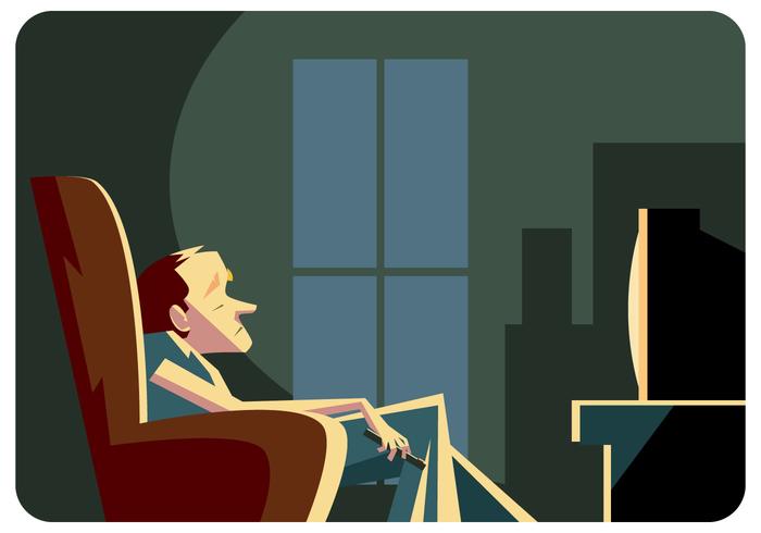 700x490 Asleep When Watching Tv Vector