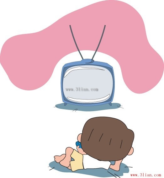 523x567 Cartoon Kids Watching Tv Vector Free Vector In Adobe Illustrator