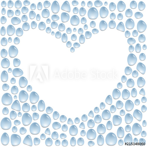 500x500 Heart Made From Water Drops, Love Frame, Heart Frame, Place