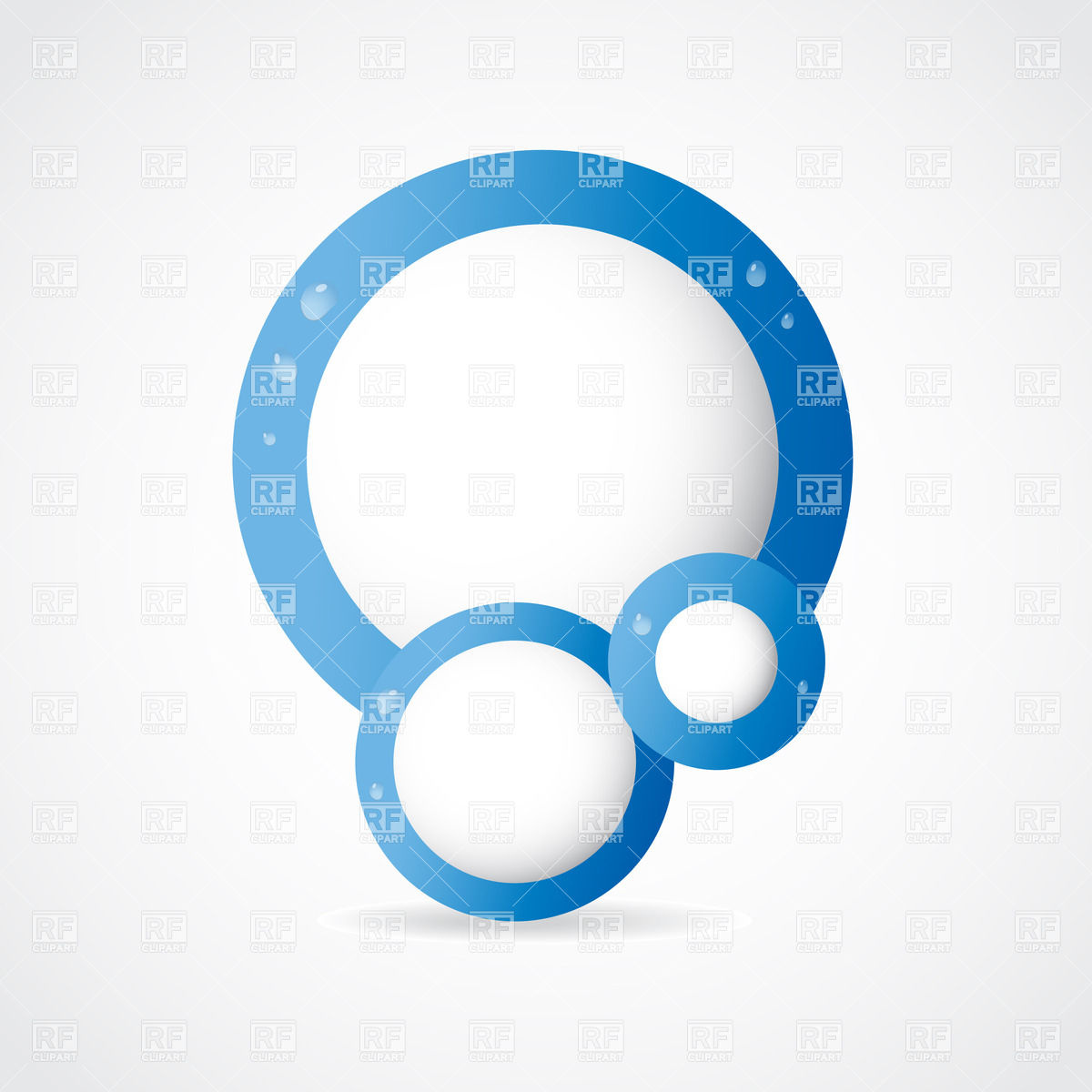1200x1200 Stylish Circles With Blue Border And Water Drops Vector Image