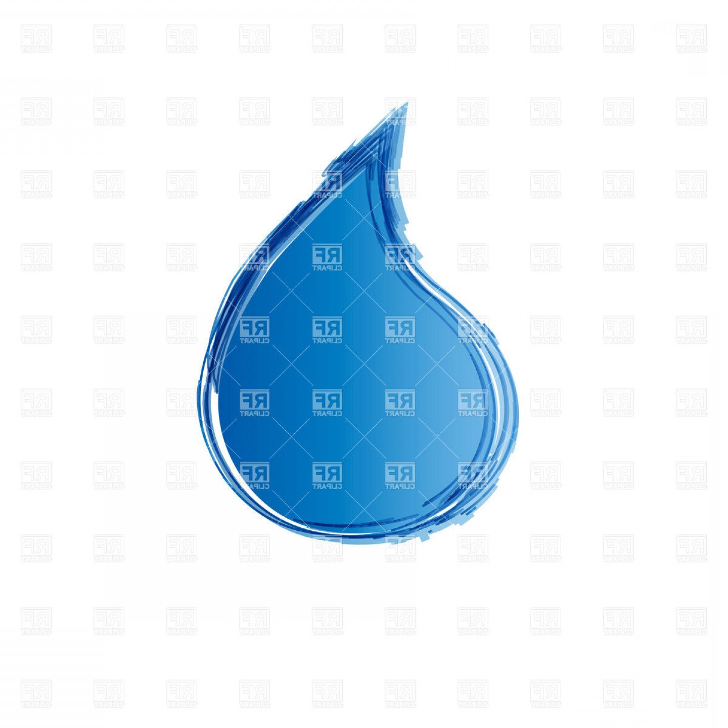 1440x1440 Water Drop Icon Of Droplet With Brush Border Vector Clipart