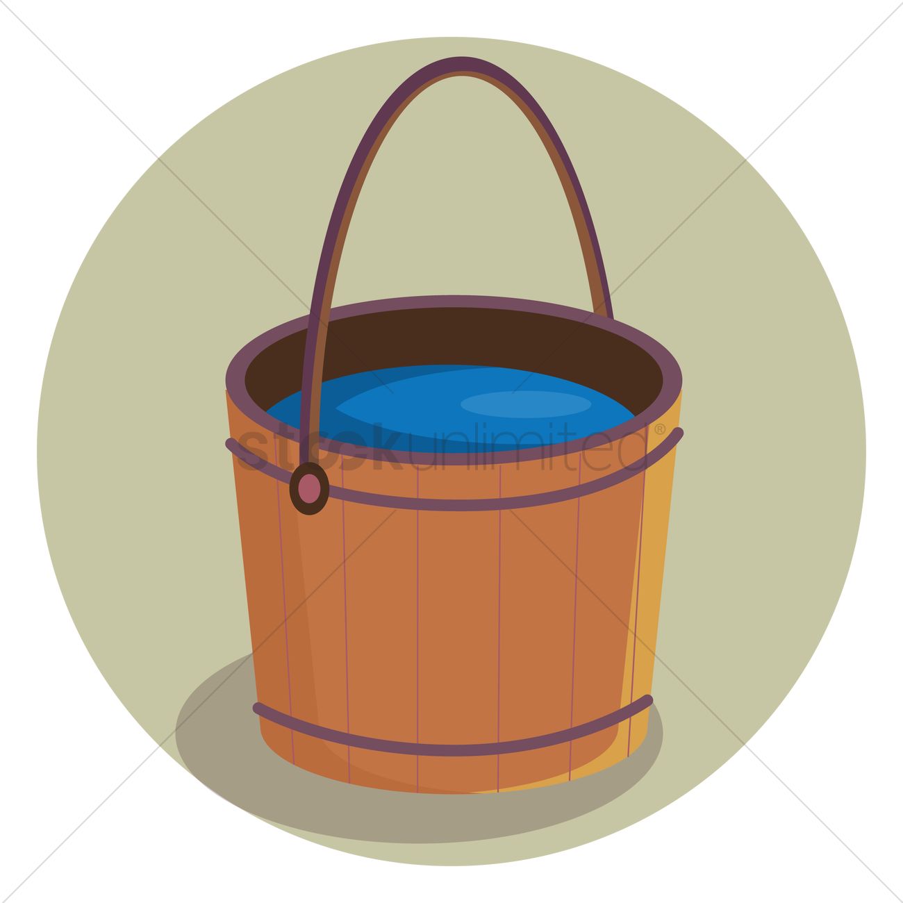 Free Wooden Water Bucket Vector Image 1300x1300 Free Wooden Water Bucket Vector Image