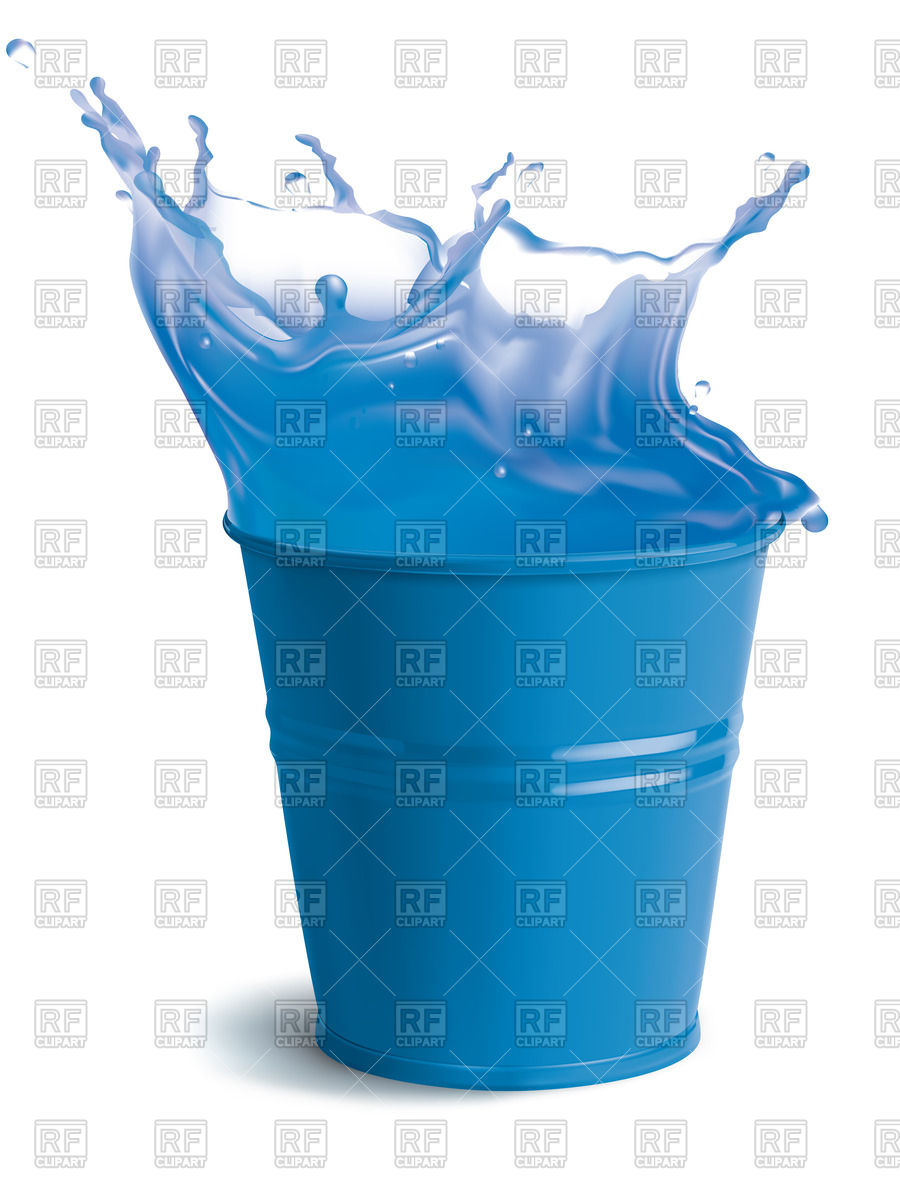 Splash In Blue Bucket Full Of Clear Water Vector Image Of People 900x1200 Splash In Blue Bucket Full Of Clear Water Vector Image Of People