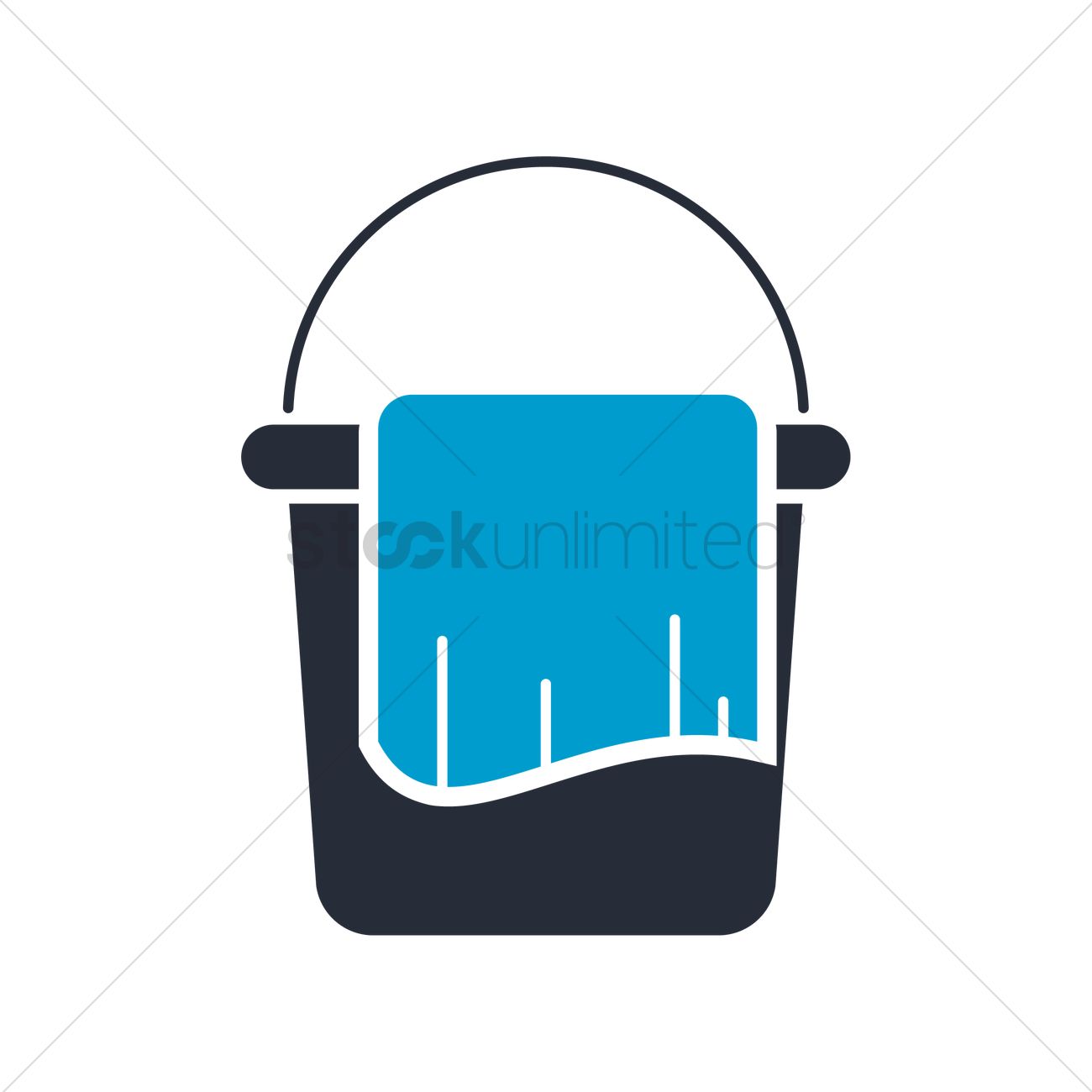 Water Bucket Vector Image 1300x1300 Water Bucket Vector Image