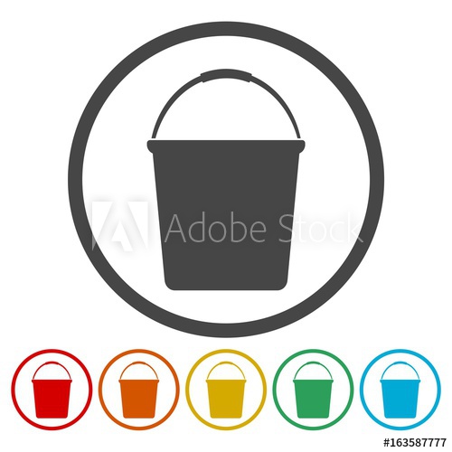 Water Bucket Vector Illustration 500x500 Water Bucket Vector Illustration