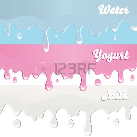 450x450 Milk, Yogurt, Water Drips On White Background Vector