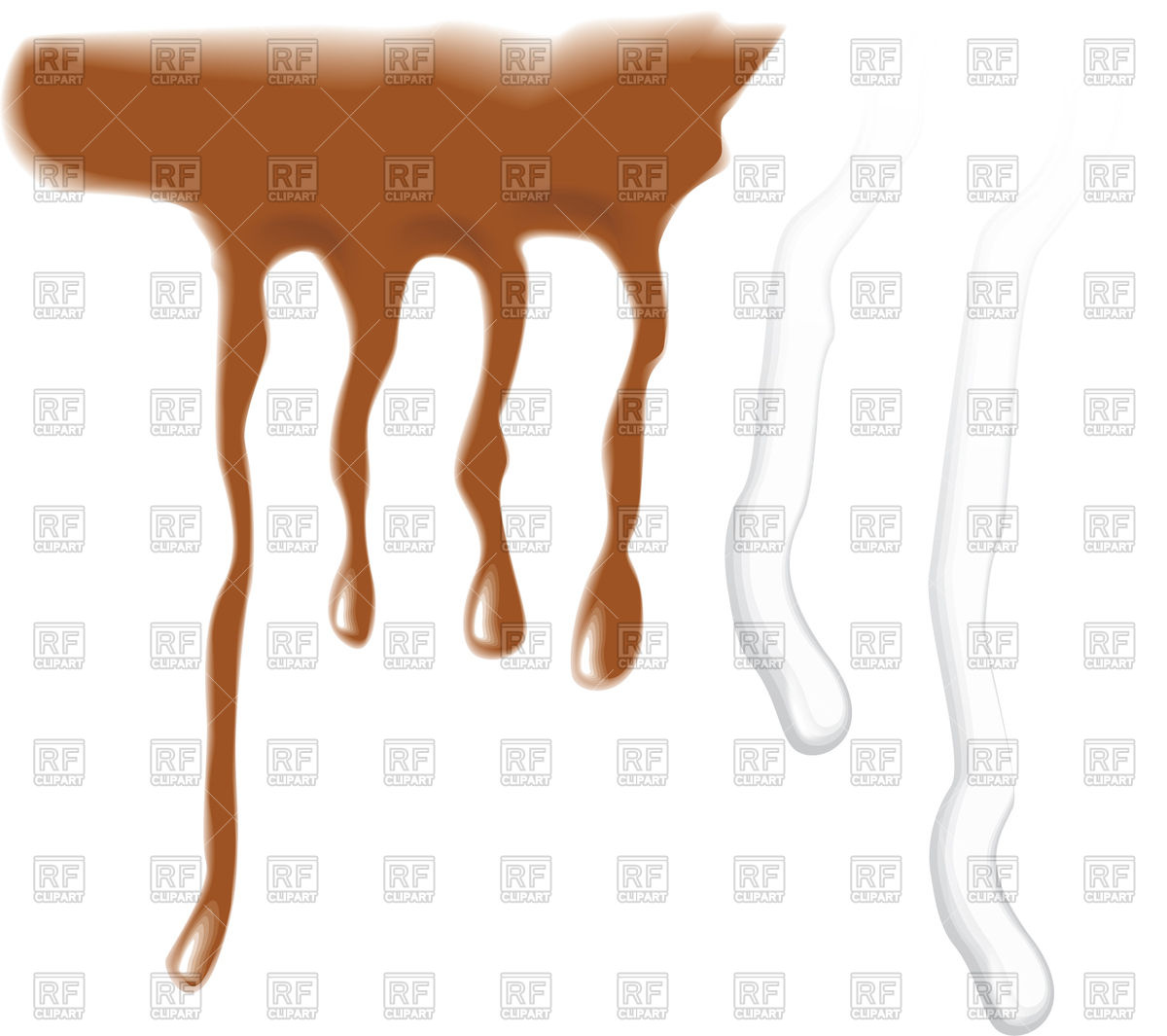 1200x1065 Water And Chocolate Drips Vector Image Of Design Elements
