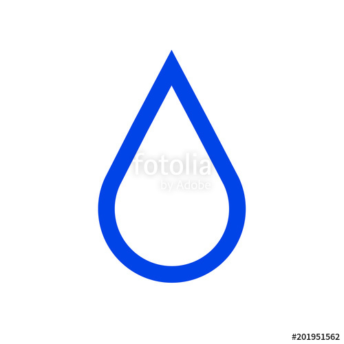500x500 Water Drop Outline Icon, Vector Illustration, Modern Minimal Flat