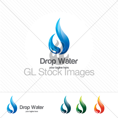 500x500 Water Drop Logo Design Vector Template Natural Mineral A Gl