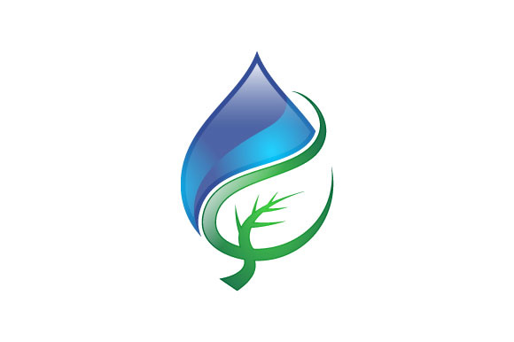580x386 Water Drop Leaf Vector Logo Graphic