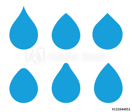 500x423 Water Drop Vector Shape Set Waterdrop Icons Aqua Droplets Logo