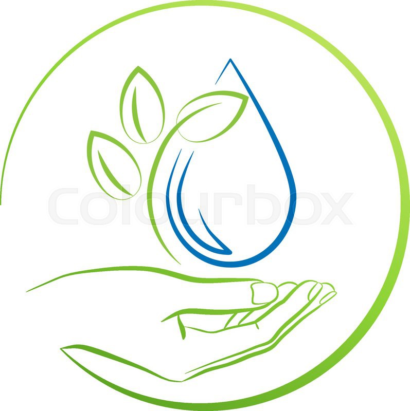 797x800 Hand, Leaf And Water Drop, Logo Stock Vector Colourbox