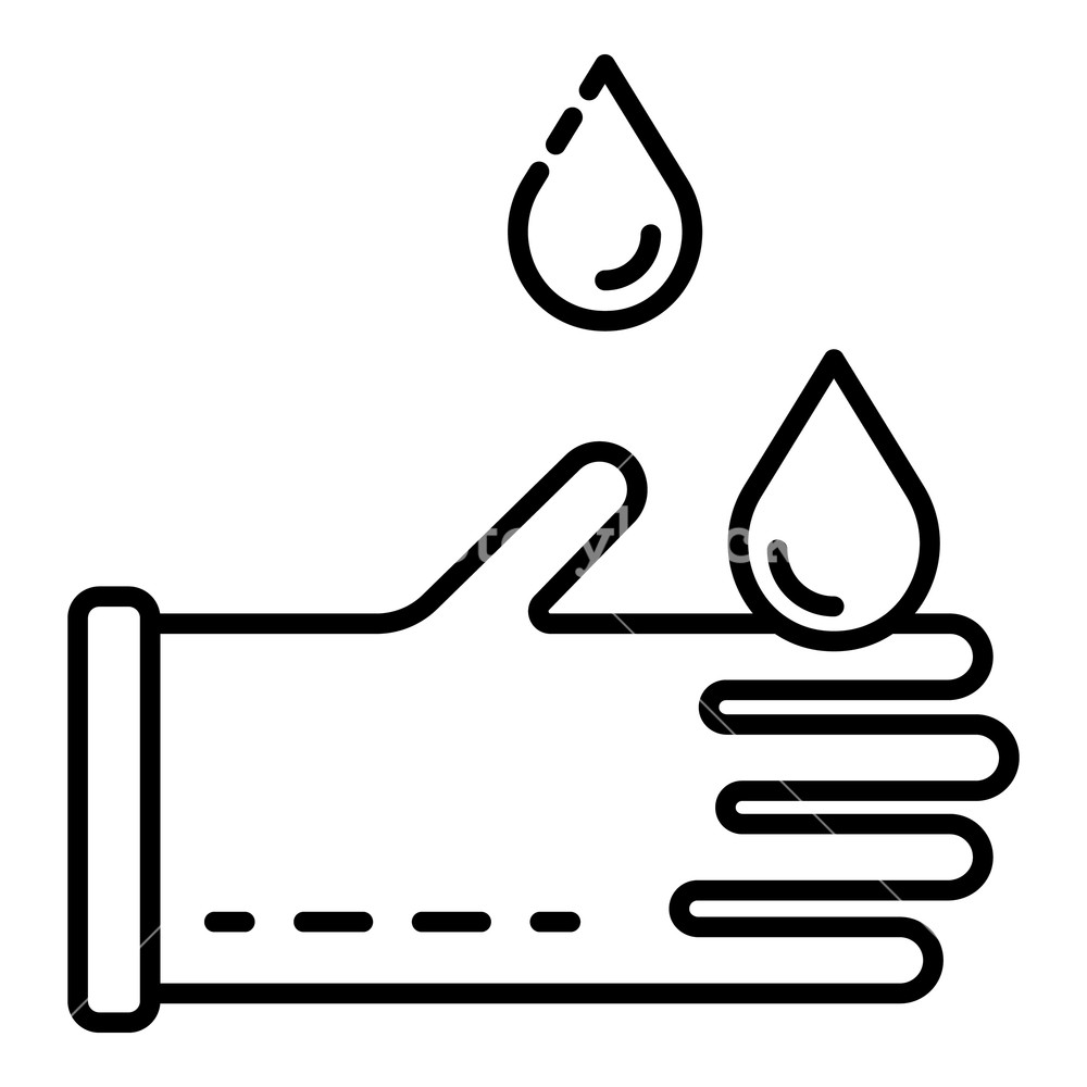 1000x1000 Water Drops On Gloves Icon Outline Water Drops On Gloves Vector