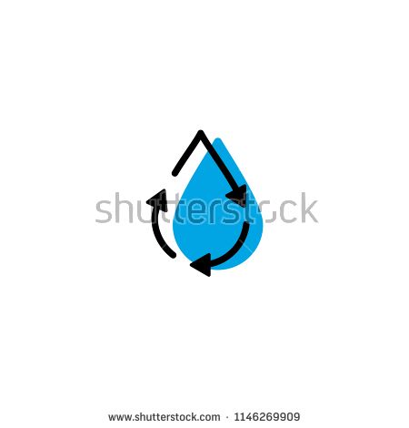 450x470 Recycle Water Drop Fresh Clean Logo Icon Vector Simple Line