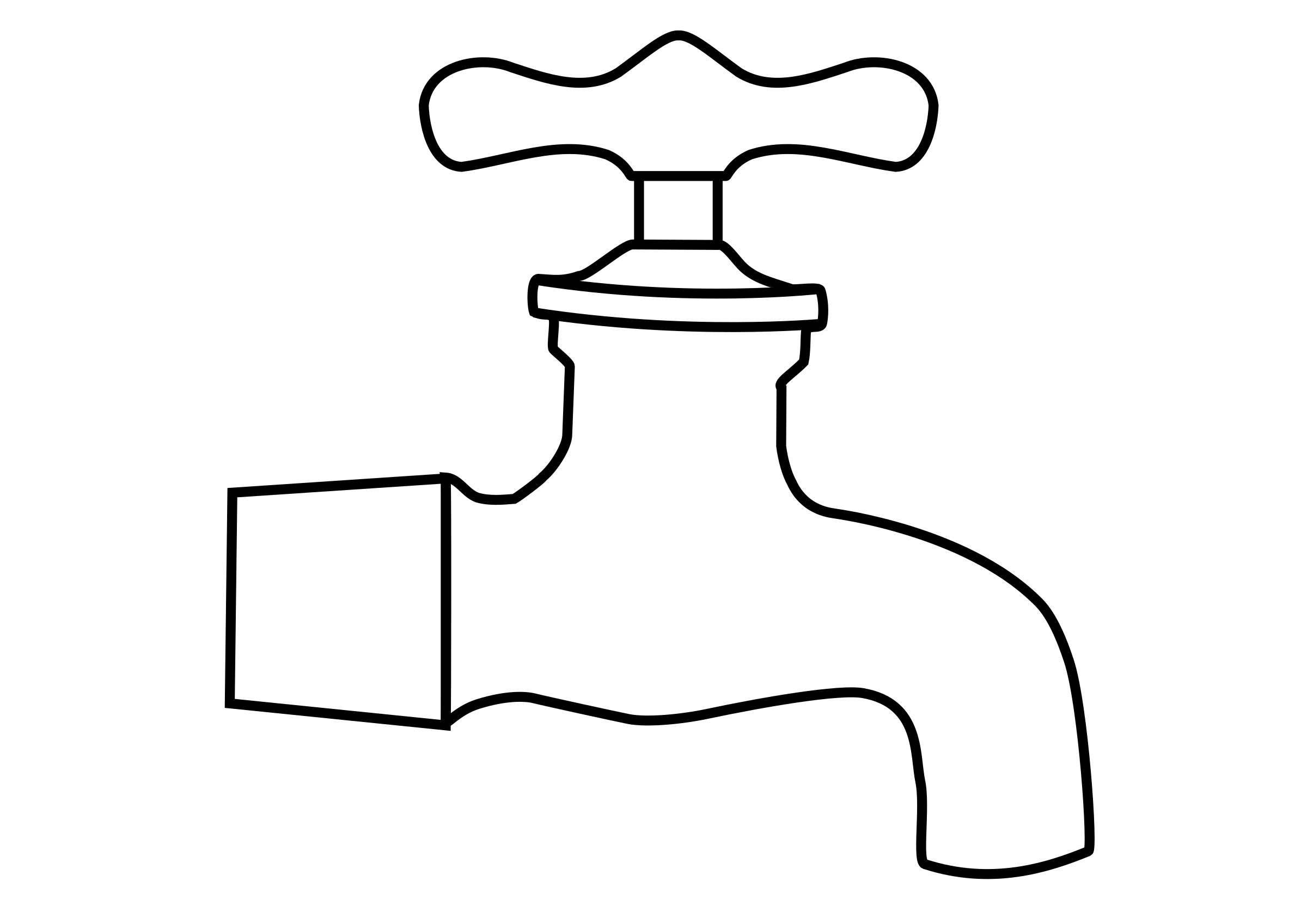 2400x1697 Water Faucet Vector Clipart Image