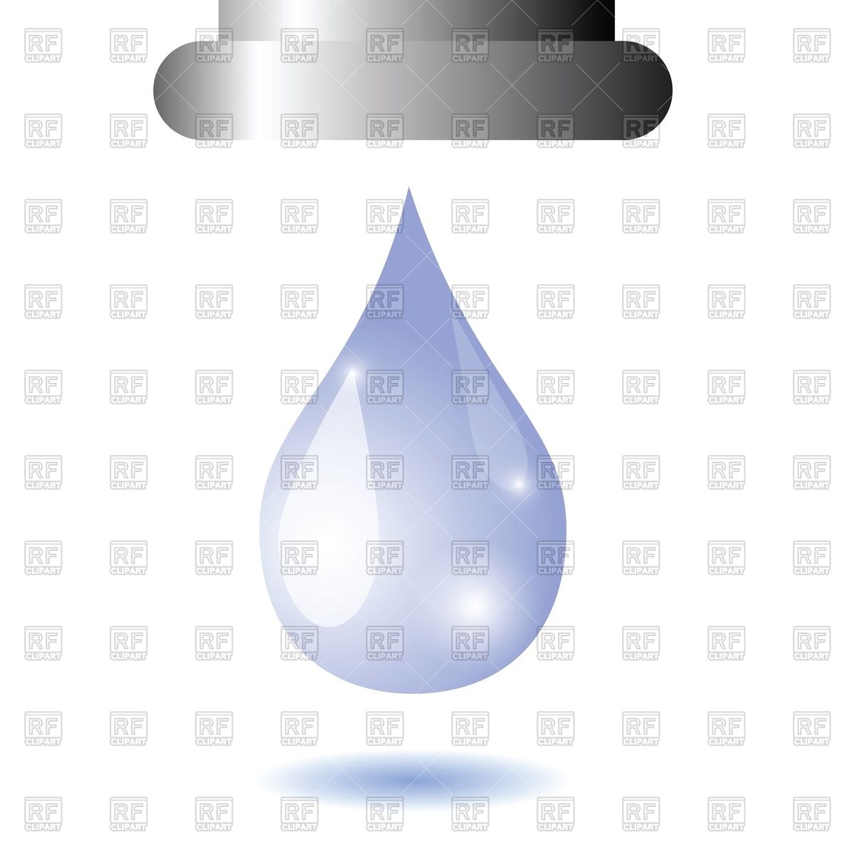 1200x1200 Water Drop Falling From Faucet Vector Image Of Objects