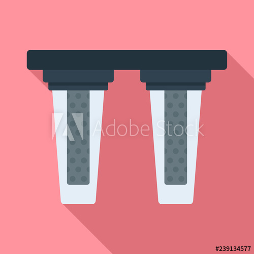 500x500 Double Water Filter Icon Flat Illustration Of Double Water Filter