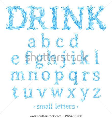 440x470 Crystal Clear Water Font Part Small Letters Vector Font