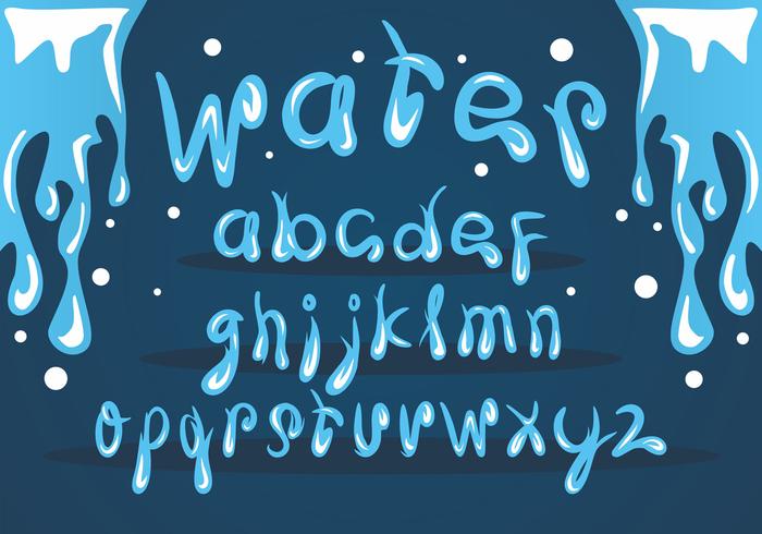 700x490 Ice Water Font Vector Set