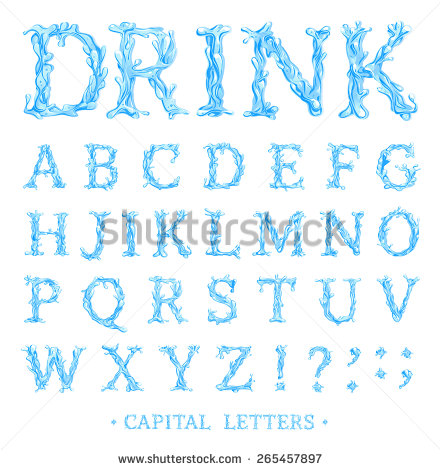 440x470 Water Letter Font Images