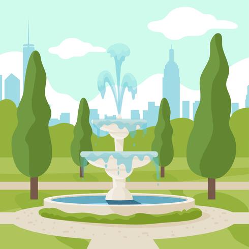 Fountain Park Vector 490x490 Fountain Park Vector