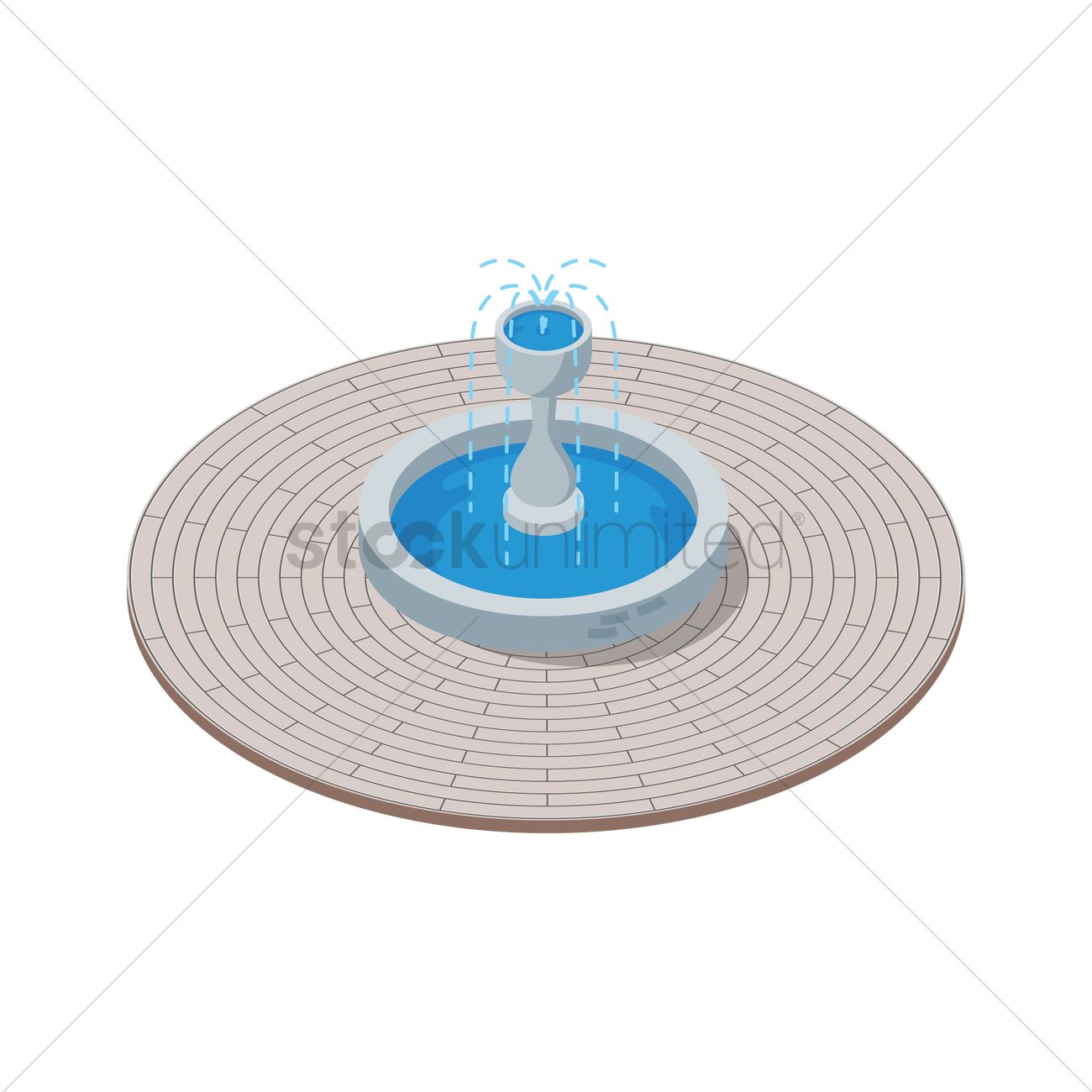 Water Fountain Vector Image 1300x1300 Water Fountain Vector Image