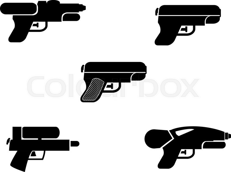 800x594 Set Of Water Gun Icons In Silhouette Stock Vector Colourbox