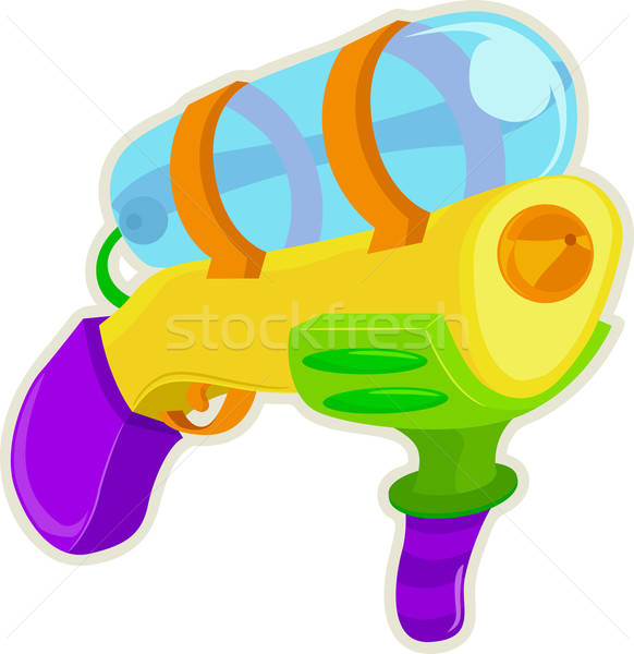 582x600 Toy Water Gun Vector Illustration Lenm