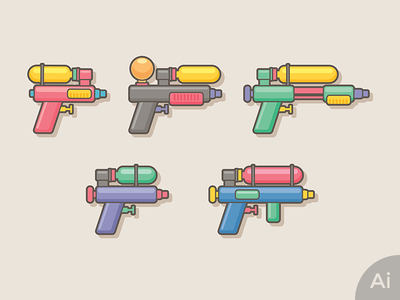 400x300 Water Gun Illustrator Tutorial Guns, Pistol Drawing, Water