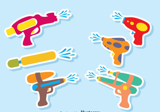 632x443 Water Gun Vector Set Free Vector Download Cannypic