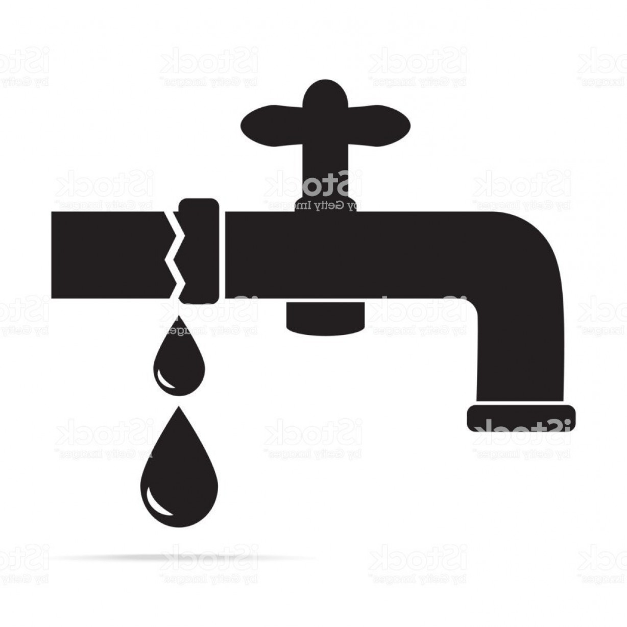 1228x1228 Water Leak From Faucet Icon Vector Illustration Stock Vector Art