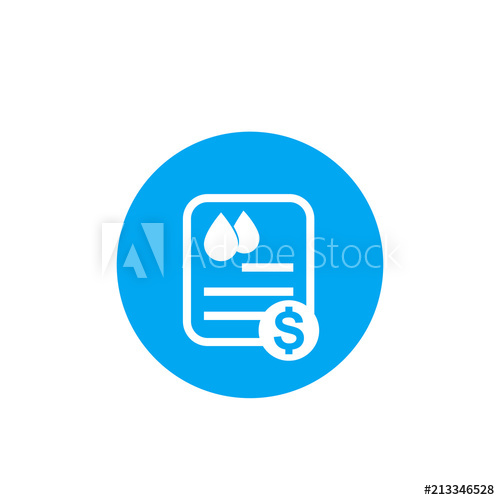 500x500 Water Utility Bill Icon, Vector