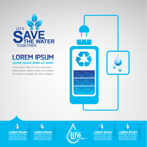 500x499 Save Water Infographics Template Vector Free Vector