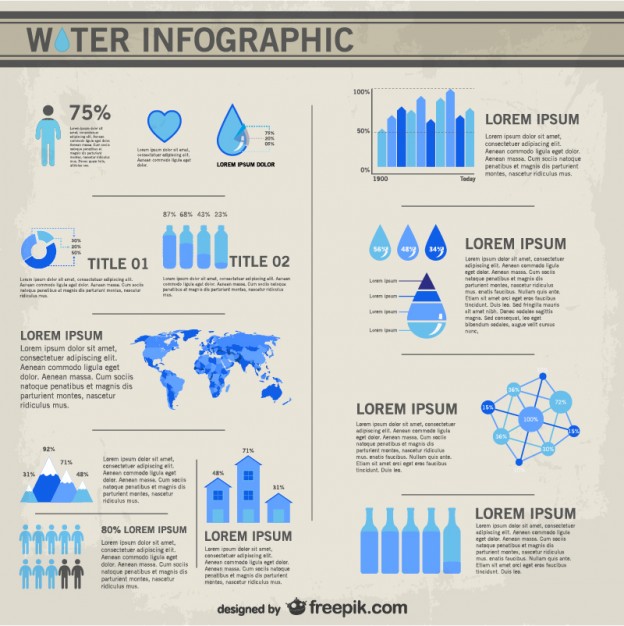 624x626 Water Infographic Vector Free Download