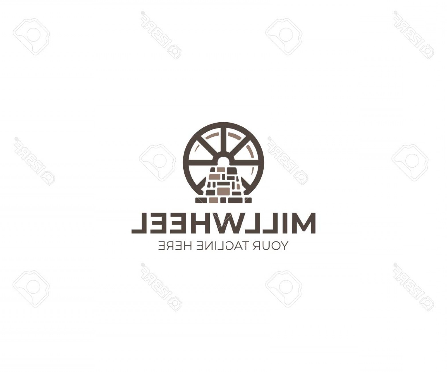 1560x1299 Photostock Vector Millwheel Logo Template Watermill Vector Design