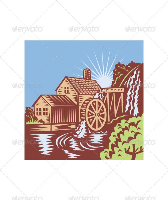 590x700 Vectors Wheel Logo, Water Mill, Print Fonts