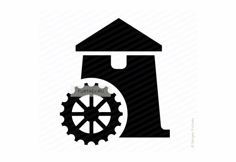 920x633 Vector Icon Of Water Mill